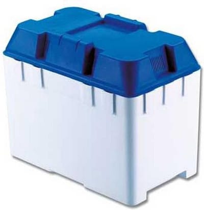 Batterij Opbergbox - Gereedschaphouder - Veilig Opbergen - Modulair Ontwerp - 35 x 27 x 21 cm - Wit Blauw