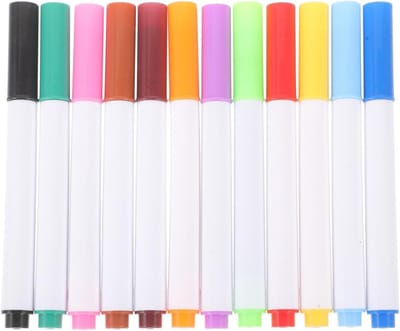 12 Stuks Graffiti Markeerstiften voor School en Kantoor, Droog Uitwisbare Permanente Markers voor Borden en Whiteboards
