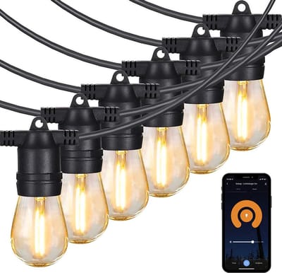 Gologi lichtsnoer buiten en binnen - Lichtslinger 10M - Tuinverlichting LED - Warme sfeerverlichting 2700K - Waterdicht - Smart verlichting met App - Koppelbaar tot 25M