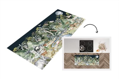 Keukenloper - Loper keuken - Kinderen - Dieren -Leeuw - 120x50 cm - Keukenloper vinyl