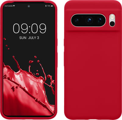 kwmobile telefoonhoesje geschikt voor Google Pixel 8 Pro - Hoesje met siliconen coating - Smartphone case in kersrood