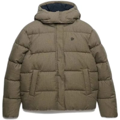 Superdry - Premium Geruite Puffer Jas met Capuchon - Dames - Gewatteerde jassen
