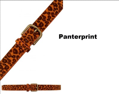 Luxe Panter riem oranje/zwart - lengte 113cm - Disco thema feest festival party optocht dieren fun