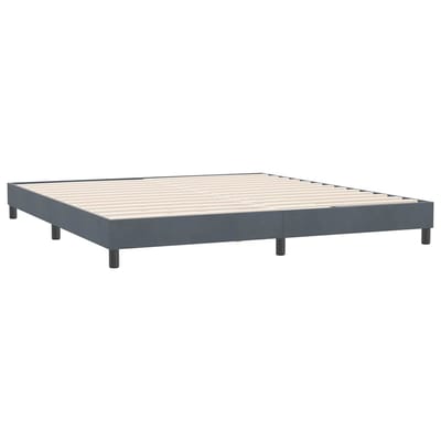 vidaXL - Boxspring - zonder - matras - fluweel - donkergrijs - 180x210 - cm