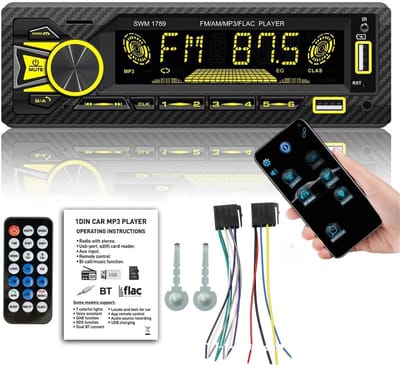 Draadloze Autoradio met Bluetooth 5.0 en Handsfree Bellen - 7 Kleuren LED en App Bediening