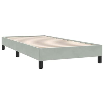 vidaXL - Boxspringbed - zonder - matras - 80x210 - cm - fluweel - lichtgrijs
