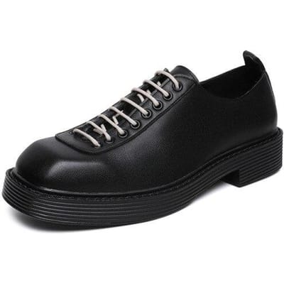 Koreaanse Streetwear Mode Heren Casual Leren Schoenen Kantoor Man Trend Pu Leer Bruiloft Schoenen Herfst Nieuwe Schoenen 44 zwart