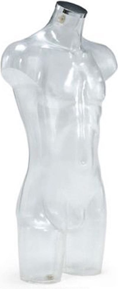 Gruppo Corso Paspop Heren Torso Transparant - Chromen Dop - Mannequin