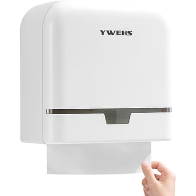 Papieren handdoekdispenser Wandmontage Multifold Handpapieren tissuehouder met slot Waterdicht Zelf wit