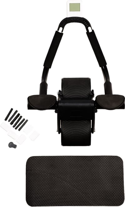 YUGN Ab Wheel Roller Dubbel Wiel - Inclusief Kniemat - Buiktrainer - 43x33x24 CM