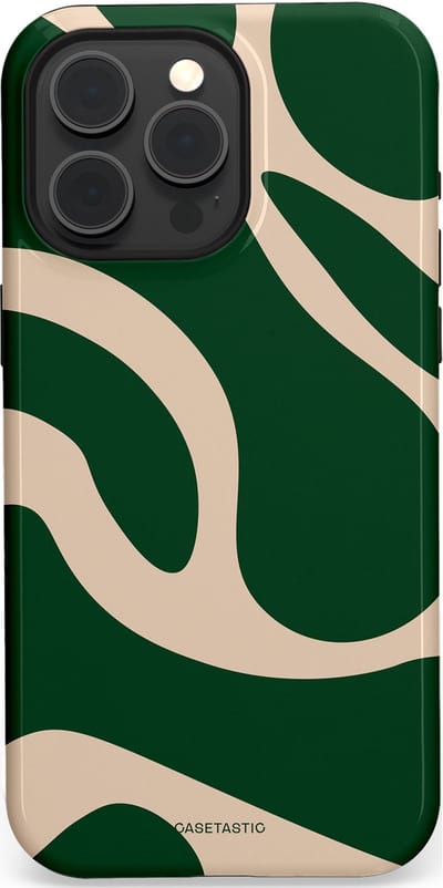 Casetastic hoesje geschikt voor Apple iPhone 15 Pro Max - MagSafe - Dubbellaagse bescherming - Groen Bos en Zand Duinen - Fashion Case - Donkergroen Zand