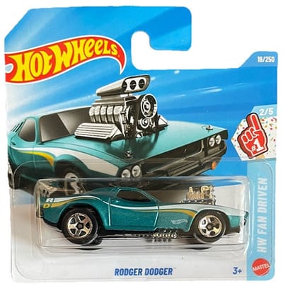 HOT WHEELS RODGER DODGER TURQUOISE 19/250 HW FAN DRIVEN 2/5 SHORT CARD 2026