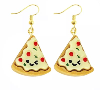 Akyol - Pizza oorbellen - Pizza oorhangers -Cadeau - sieraad - Pizza - Food oorbellen - eten - pizzastuk - Sieraad - oorbel - oorhangers – cadeau-carnaval - gift