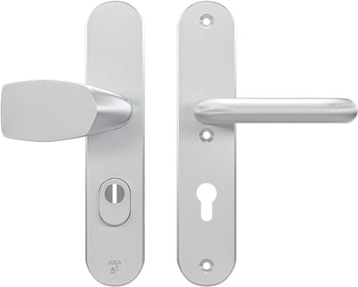 AXA Veiligheids Deurbeslag set - Oval Plus - Deurkruk Aluminium - Knop/Kruk - SKG3 - PC72 met kerntrekbeveiliging