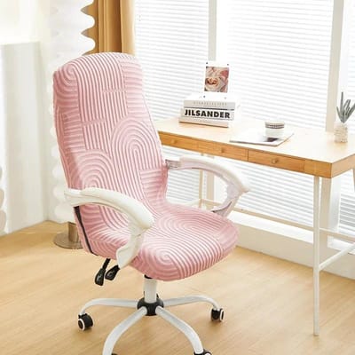 Effen Kleur Jacquard Bureaustoelhoes Stretch Spandex Draaiende Gaming Stoelen Beschermer Stofdicht Computer Fauteuil Slipcovers L Chair Cover