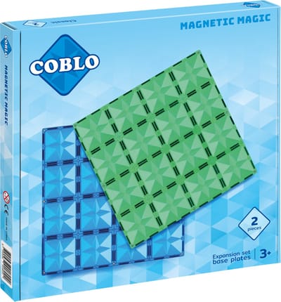 Coblo - Magnetic Tiles – Classic Basisplaten 2 stuks – Uitbreiding voor Magnetische Tegels –Magnetisch speelgoed – Vanaf 3 jaar