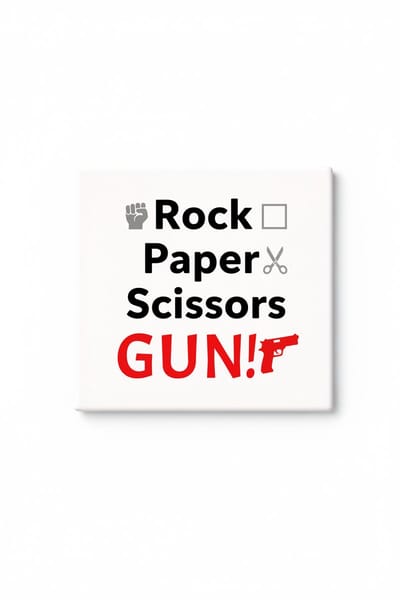 Grappige Rock Paper Scissors Gun Keramische Tegel – Stoere Humor Quote Decoratieve Cadeau Tegel voor Spelletjesliefhebbers