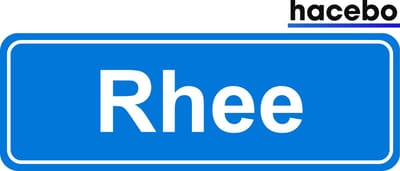 Hacebo - Plaatsnaam Sticker - 29x10 CM - Rhee sticker - Verkeersborden sticker - grappige cadeaus - Rhee