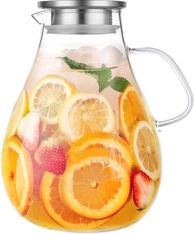 Glazen Waterkruik met Deksel - 3000ml Water- en Sapkaraf met Nauwkeurige Schaallijn