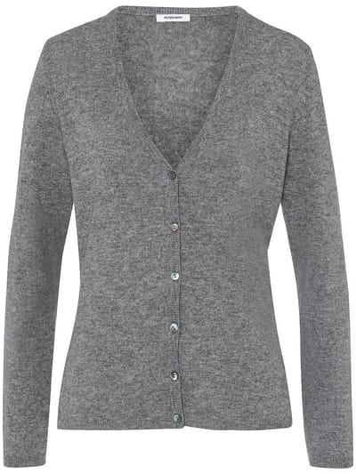 Vest scheerwol en kasjmier Van Peter Hahn grijs