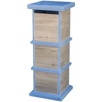 Brievenbus Staande Brievenbus Pamplona Woodlook - Natuursteen - Blauwe Hardsteen - 40x105x40cm