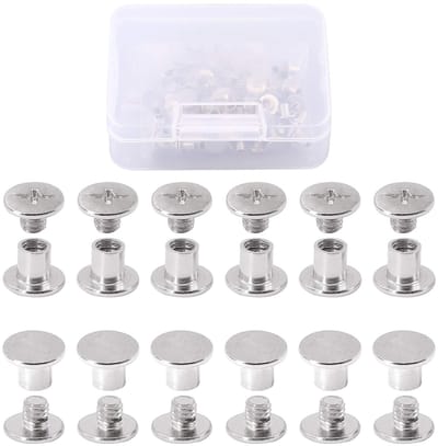 50 Sets M5 x 6mm Chicago Screw Piles Binding Screws Assortiment voor Scrapbooking, Fotoalbums en Leerreparatie