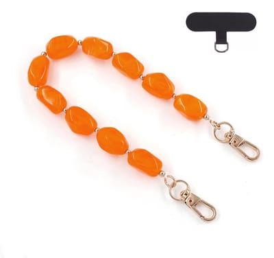 Telefoonkoord - Kralen Oranje | Lengte 36 cm | Acryl/Bijoux | Fashion Favorite