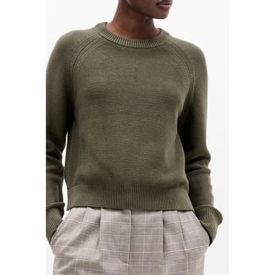 French Connection Lily Mozart Crew Nk Jumper Khaki Green Khaki Green Maat: S | Longsleeves Outlet | Dames | Bruin