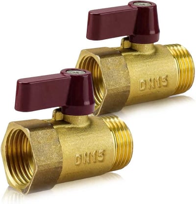 Rechte kraan DN15 – 2 stuks messing kogelkraan, waterdicht, voor keuken, badkamer, WC