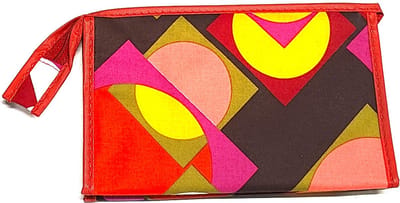 Rojafit - Make-up Tasje - Retro Style - Orange Hypno - Afmeting: 18 x 5,5 x 11 cm.