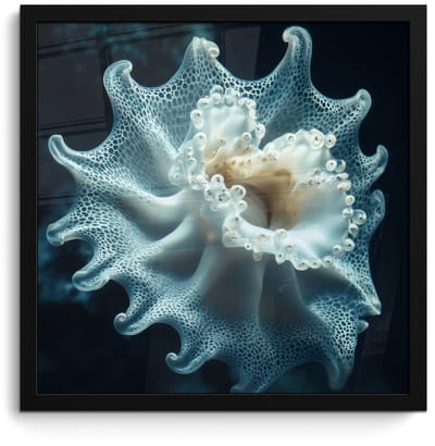 Poster in lijst - Fotolijst 40x40 cm - Posters - Zeewezen - Wit - Golven - Water - Posterlijst zwart - Decoratie - Wanddecoratie woonkamer - Muurdecoratie slaapkamer