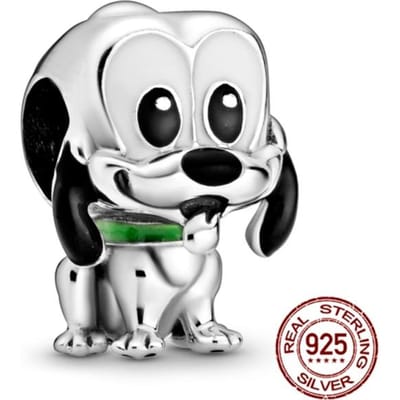 925 Sterling zilveren bedelkralen Kleine schattige olifant Dangle Dog Charms passen op zilveren armband black