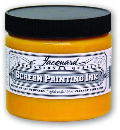 Jacquard zeefdruk inkt 470 ml geel - textielverf voor creatief schilderen.