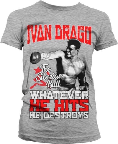 Rocky Dames Tshirt -S- Ivan Drago The Siberian Bull Grijs