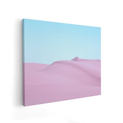 Artaza Canvas Schilderij Roze Zandduinen - 100x80 cm - Wanddecoratie Woestijnlandschap - Muurdecoratie Natuur - Schilderijen Op Canvas Roze