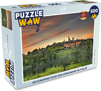 Puzzel De Europese stad San Gimignano in Italië - Legpuzzel - Puzzel 500 stukjes