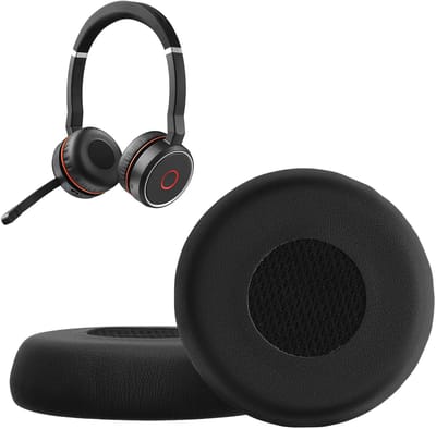 kwmobile 2x oorkussens geschikt voor Jabra Evolve 75 - Earpads voor koptelefoon in zwart
