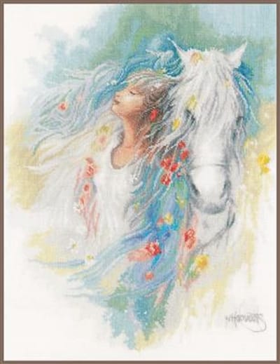 Lanarte Borduurpakket - Borduurset - Borduurpakket volwassenen - Telpakket kit - 36 x 44cm - Thoughts - PN-0178401