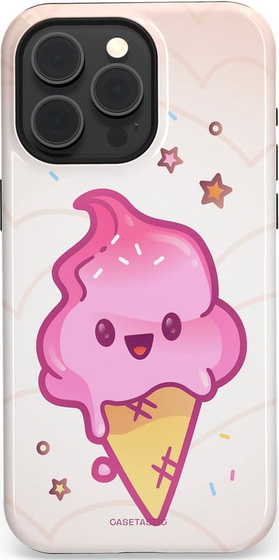 Casetastic Hoesje Geschikt voor Apple iPhone 15 Pro Max Magsafe - Stijlvolle Beschermende Duo-layer Case - Roze Kawaii Dessert