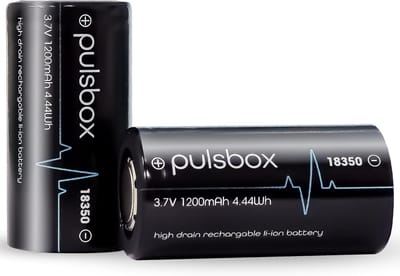 18350 Li-Ion batterij 3,7 V | Flat Top | 1200mAh | 10A High Drain (2 x batterij)