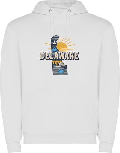 Witte Wanna have hoodie voor de echter Amerika / Verenigde Staten liefhebber, de Amerikaanse staat Delaware Print Full Color Color merk Roly maat S