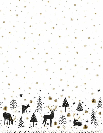 Duni - Kerst tafellaken/tafelkleed - 138x220 cm - papier -rendieren - rechthoekig