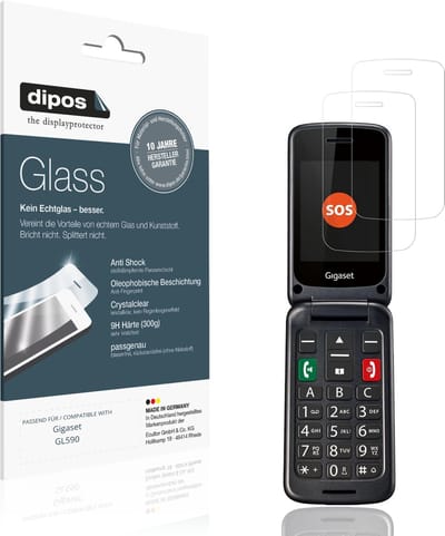 dipos – 2x Pantserfolie geschikt voor Gigaset GL590 | 9H Screenprotector