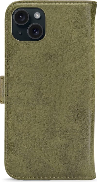 My Style Telefoonhoesje geschikt voor Apple iPhone 15 Plus Hoesje | My Style Flex Wallet Bookcase Portemonnee | Pasjeshouder voor 3 Pasjes | Telefoonhoesje voor Pinpas / OV Kaart / Rijbewijs - Olive | Groen