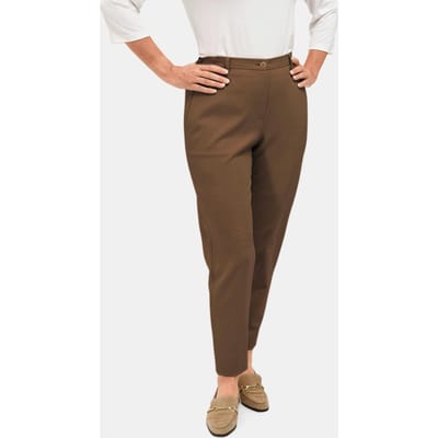 Comfortabele ribbroek classic model - bruin - Gr. 42 van Goldner Fashion