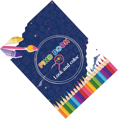 Zoekboek Activiteitenboek - Zoek en Vind - Kind Ontwikkeling - Dikke Pagina's - 21 x 28.5 cm - Donkerblauw