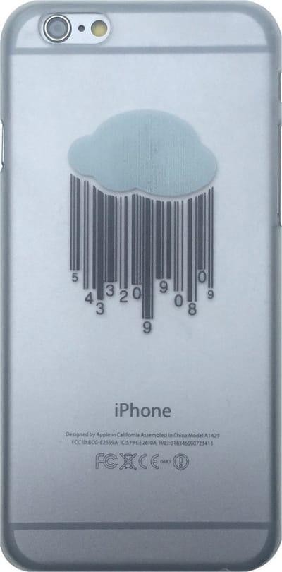 Peachy Stevig transparant wolken hoesje geschikt voor iPhone 6 6s Hardcase Barcode regen doorzichtig