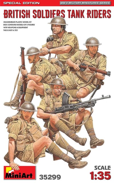 MiniArt Modelbouwpakket Militaire voertuigen - 35299 British Soldiers - Tank Riders S.E. Plastic - 1:35 - Modelbouw