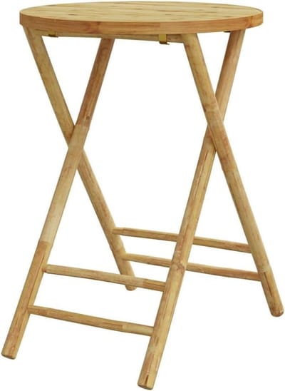 Bamboe Klaptafel - Ronde Tuintafel - Terras Gebruik - Ruimtebesparend Inklapbaar - 55 x 75 cm - Bruin