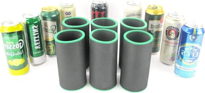 Drankkoelers Set - Blik Hoesjes - Dranken Koel Houden - 5-6 mm Dik Neopreen - 6 Stuks 0.5L - Zwart